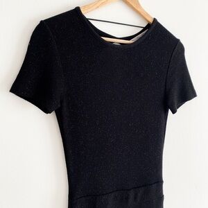 Zara Knit Black Shimmer Backless Knit Dress – Size Small